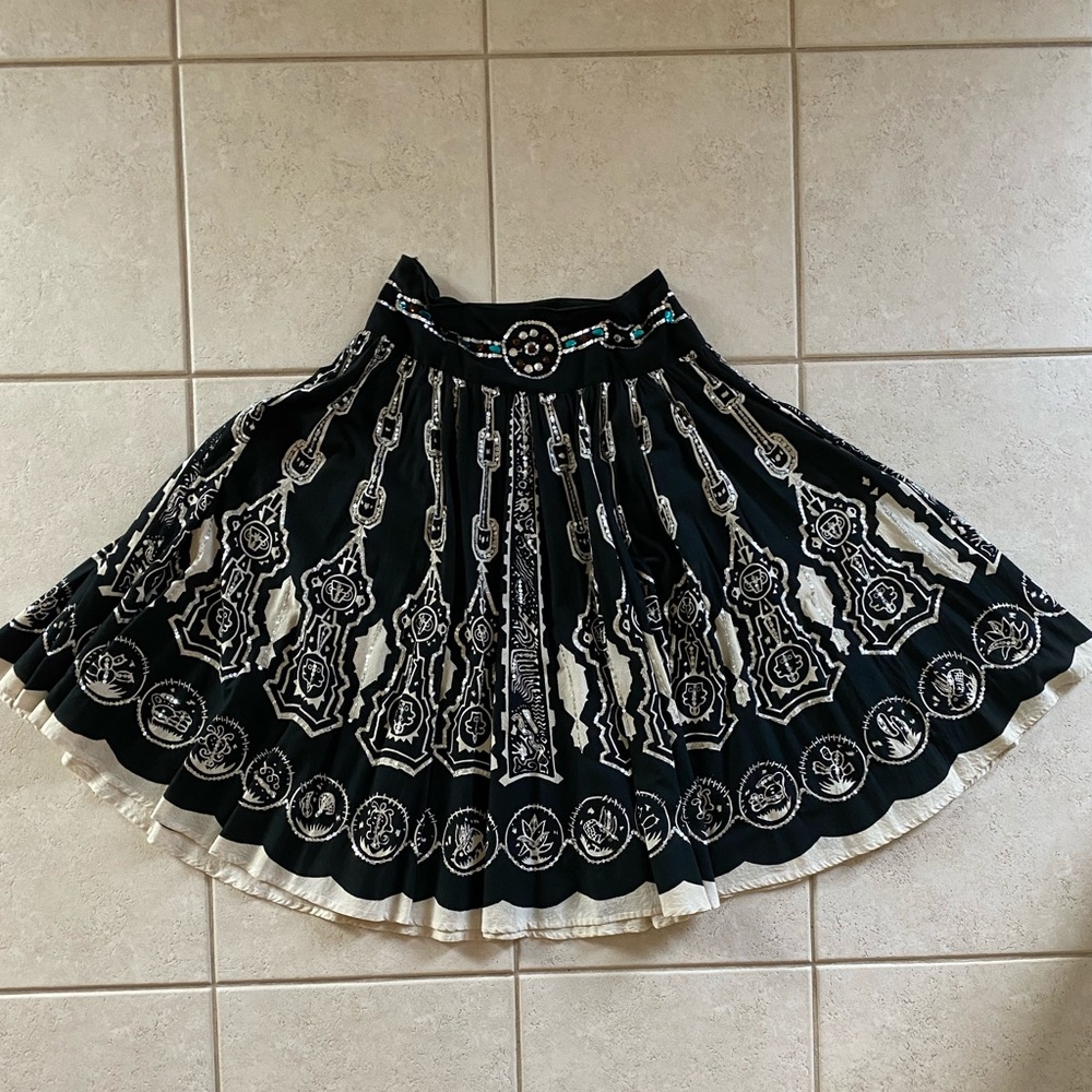 Long Black Sequined Skirt